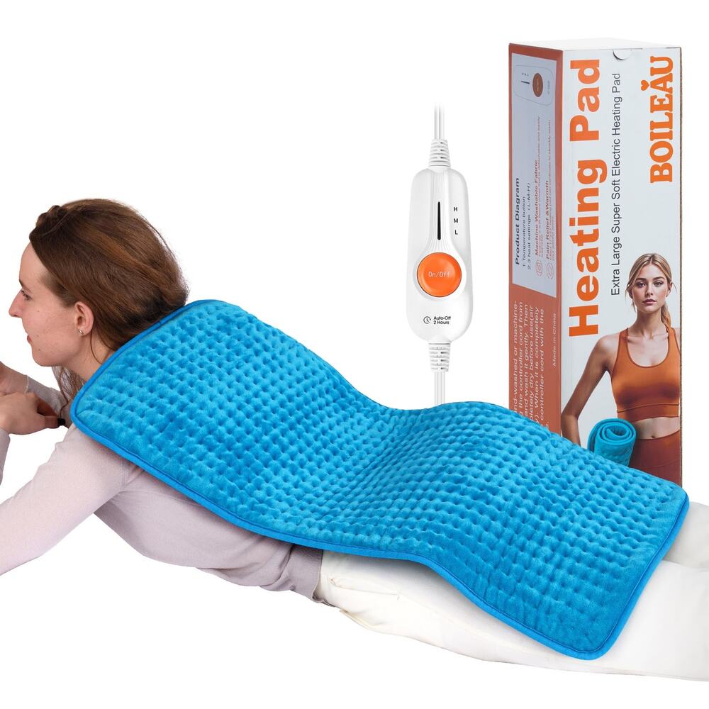 New Boileau Electric Heating Pad For Back Pain Relief, Extra Large 17"X33" XXXL